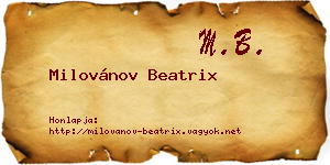 Milovánov Beatrix névjegykártya