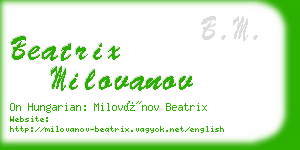 beatrix milovanov business card
